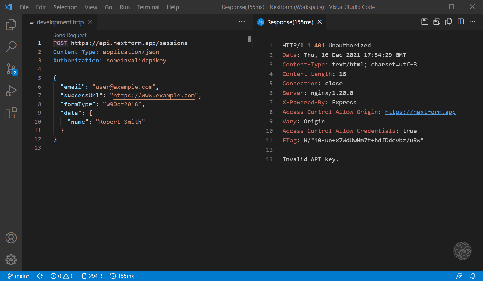 VS Code Rest Client